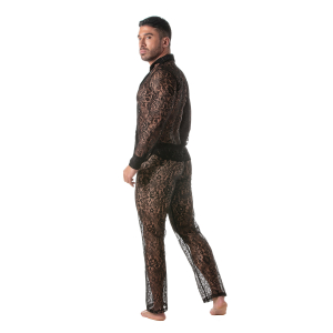 Chemise en dentelle Manches longues LACE SHIRT Noire