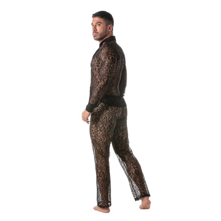 Chemise en dentelle Manches longues LACE SHIRT Noire