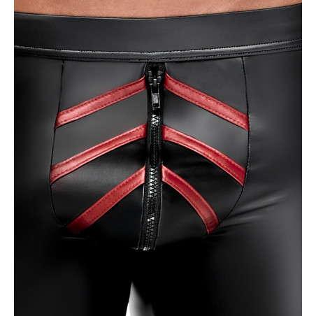 Short avec zip ORMETO Noir-Rouge