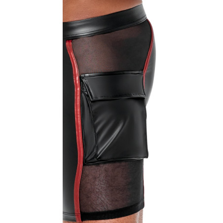 Short avec zip ORMETO Noir-Rouge