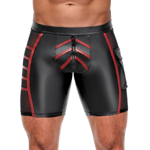 Short avec zip ORMETO Noir-Rouge