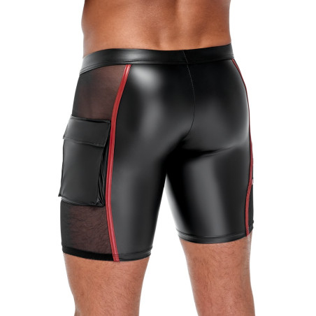 Short avec zip ORMETO Noir-Rouge
