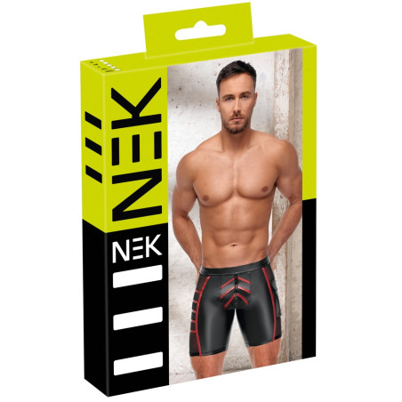 Short avec zip ORMETO Noir-Rouge