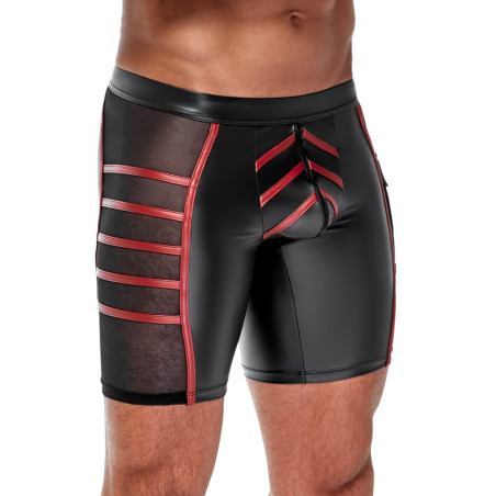 Short avec zip ORMETO Noir-Rouge