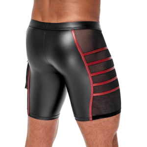 Short avec zip ORMETO Noir-Rouge