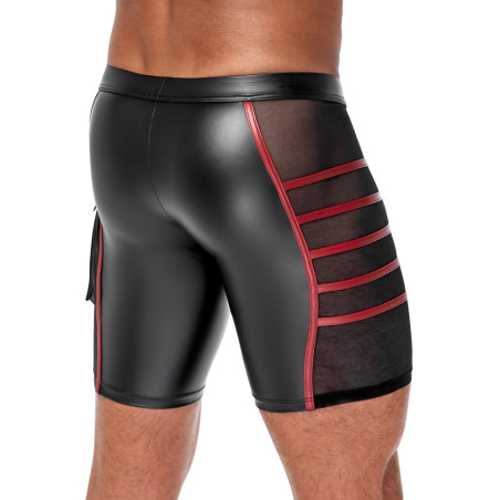 Short avec zip ORMETO Noir-Rouge