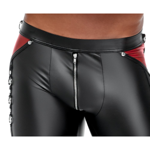 Pantalon ORMETO Noir-Rouge
