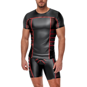 T-shirt TOP ORMETO Noir-Rouge