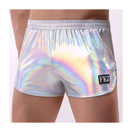 Short brillant FAKIZ Gris argenté