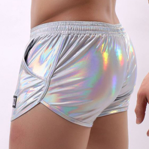 Short brillant FAKIZ Gris argenté