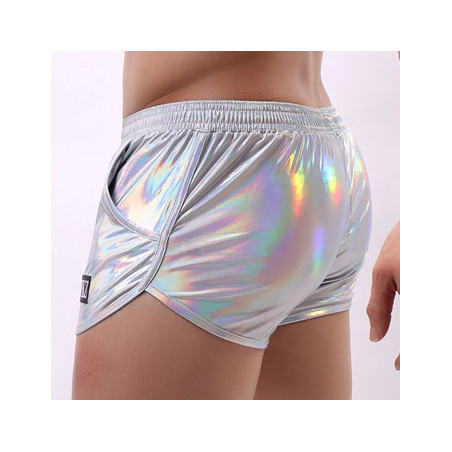 Short brillant FAKIZ Gris argenté
