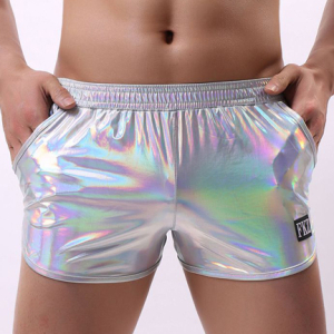 Short brillant FAKIZ Gris argenté