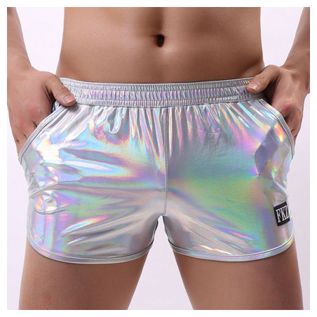 Short brillant FAKIZ Gris argenté