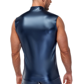 Débardeur avec zip TOP ANDIO Bleu métallisé 2