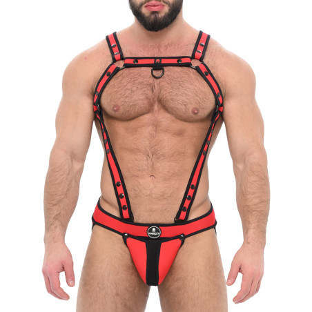 Ensemble Jock et Harnais ARMY Rouge de Sparta's Harness