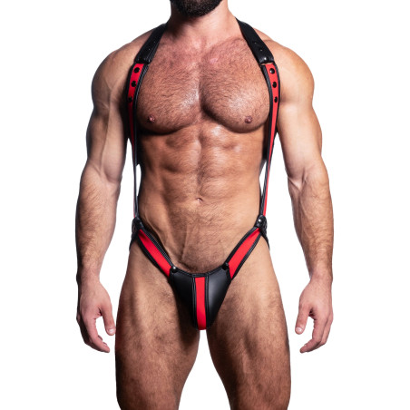 Jock Singlet DIONISIO Noir-Rouge