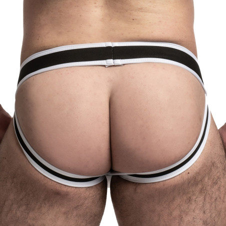 Jockstrap en néoprène SHELL Noir et blanc Sparta's Harness