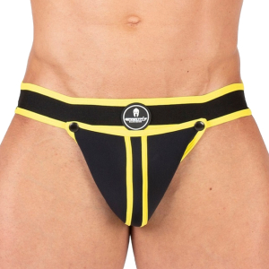 Jockstrap Néoprène SHELL Noir-Jaune
