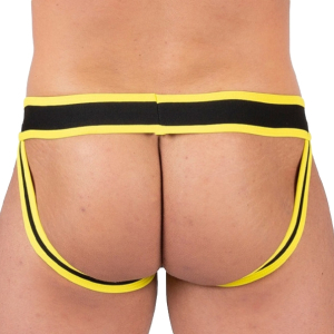 Jockstrap SHELL noir-jaune en Néoprène de Sparta's Harness