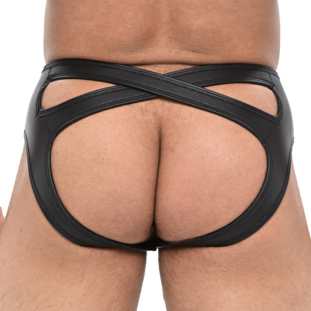 Jockstrap en néoprène OLYMPO Noir Forme en X