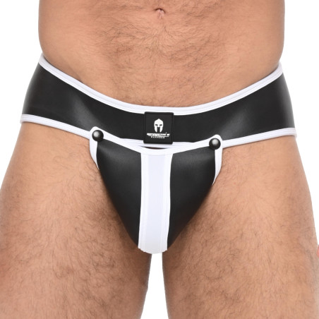 Jockstrap en néoprène OLYMPO Noir-Blanc
