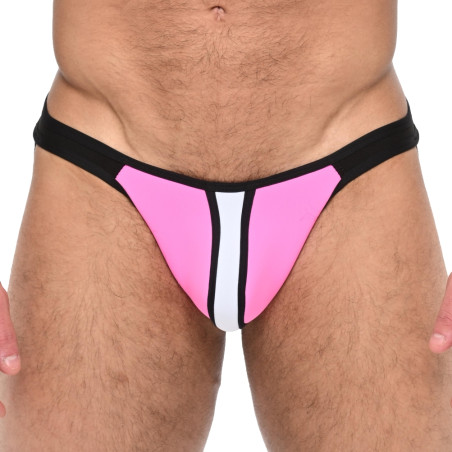 Jockstrap Néoprène TROY Rose-Noir de Sparta's Harness