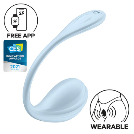 Vibromasseur Connecté Point G SMOOTH PETAL 8.5 x 3.8cm Bleu Clair S