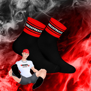 Chaussettes basses BLACK RED SHORT Noir-Rouge
