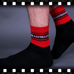 Chaussettes basses BLACK RED SHORT Noir-Rouge