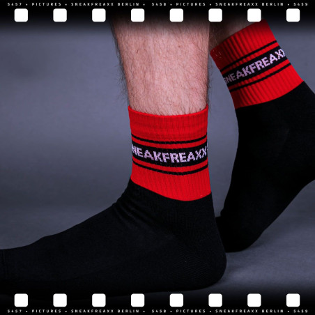 Chaussettes basses BLACK RED SHORT Noir-Rouge