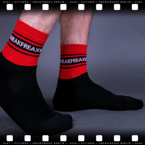 Chaussettes basses BLACK RED SHORT Noir-Rouge