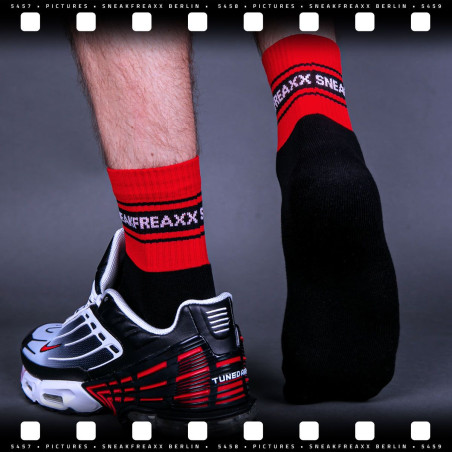 Chaussettes basses BLACK RED SHORT Noir-Rouge