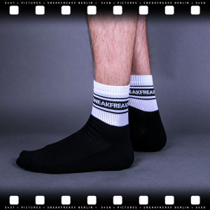 Chaussettes basses BLACK WHITE SHORT Noir-Blanc