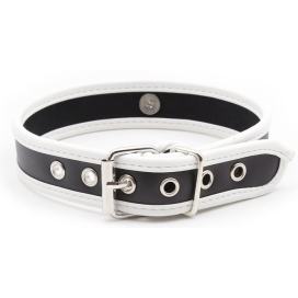 Collier O RING Simili Noir-Blanc 2