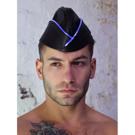 Képi en cuir lumineux GARRISON Breedwell | LED Bleu