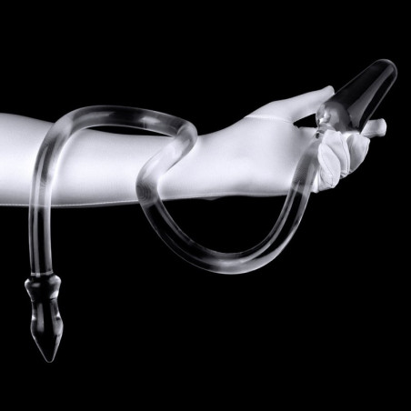 Double Plug anal LONG SNASS de 43 x 4.5 cm Transparent