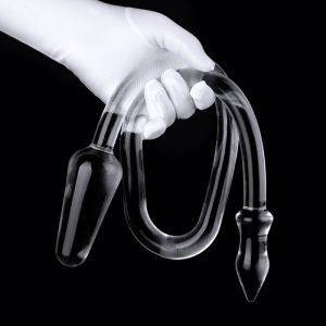 Double Plug anal LONG SNASS de 43 x 4.5 cm Transparent