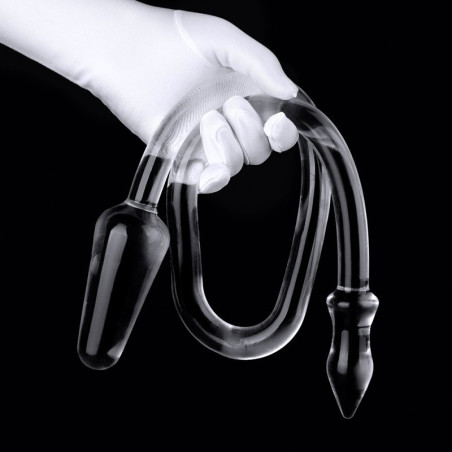 Double Plug anal LONG SNASS de 43 x 4.5 cm Transparent