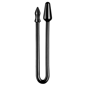 Double Plug anal LONG SNASS Noir de 43 x 4.5 cm