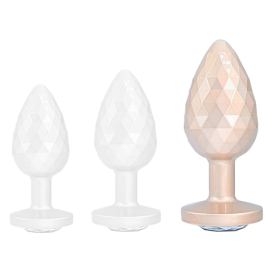 Plug Bijou IKONIK DIAMOND L 8 x 4 cm Beige