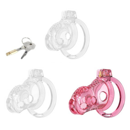 Cage de Chasteté Silicone LOCK HOLE L 8.5 x 4cm Rose