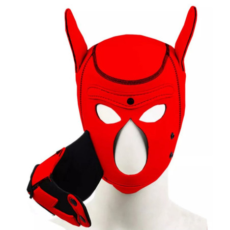 Cagoule PUPPY FOX Rouge et Noire de Kinky Puppy