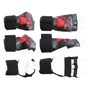 Gants Puppy DOG PAW avec Scratch Noir-Rouge