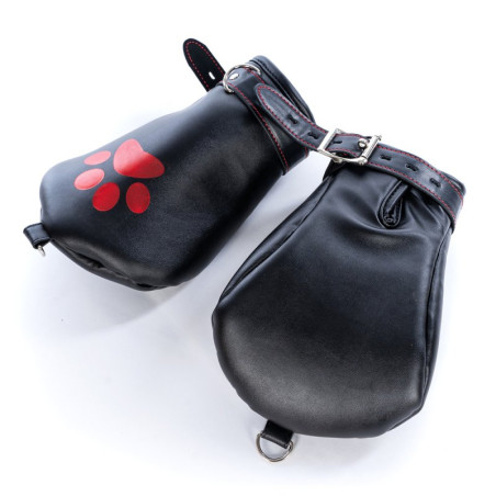 Mitaines Pattes de chien DOG PAW Noires et Rouges