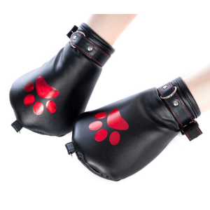 Mitaines Pattes de chien DOG PAW Noires et Rouges