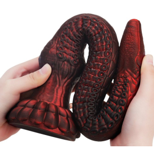 Gode Dragon HEELIX S 28 x 4 cm Rouge - Long et Fin