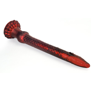 Gode Dragon HEELIX M Rouge - Forme longue et épaisse