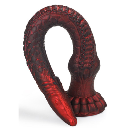 Gode Dragon HEELIX M Rouge - Forme longue et épaisse