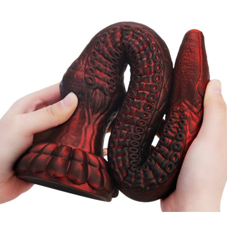 Gode Dragon HEELIX M Rouge - Forme longue et épaisse