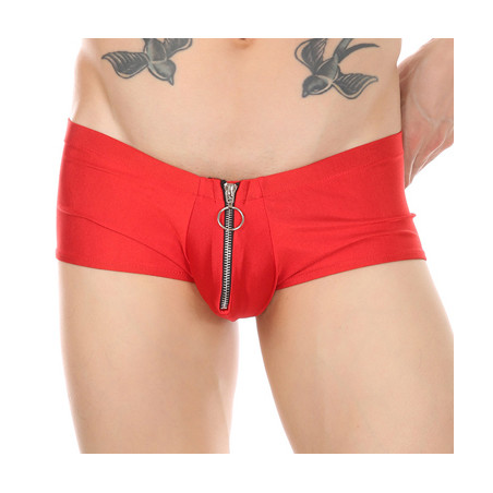 Shorty sexy avec Zip MINO Rouge